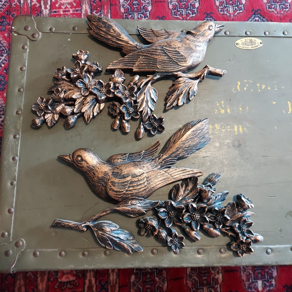 Vintage Coppercraft Guild Bird Wall Plaques Set Faux Copper 1967 Dart Inc 7068
